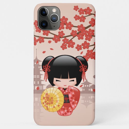 Red Sakura Kokeshi Doll - Japanse Geisha Case-Mate iPhone Case (Achterkant)