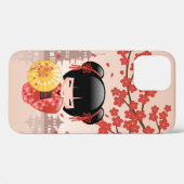 Red Sakura Kokeshi Doll - Japanse Geisha Case-Mate iPhone Case (Achterkant (horizontaal))