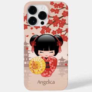 Red Sakura Kokeshi Doll - Japanse Geisha Case-Mate iPhone Case