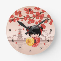 Red Sakura Kokeshi Doll - Japanse Geisha