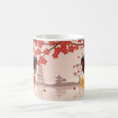 Red Sakura Kokeshi Doll - Japanse Geisha Koffiemok (Center)