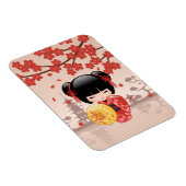 Red Sakura Kokeshi Doll - Japanse Geisha Magneet (Rechterzijde)
