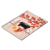 Red Sakura Kokeshi Doll - Japanse Geisha Notitieboek (Linkerzijde)
