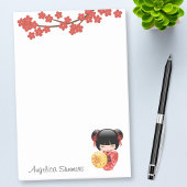 Red Sakura Kokeshi Doll - Japanse Geisha Post-it® Notes