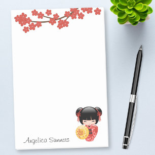 Red Sakura Kokeshi Doll - Japanse Geisha Post-it® Notes