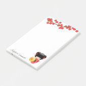 Red Sakura Kokeshi Doll - Japanse Geisha Post-it® Notes (Schuin)
