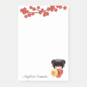 Red Sakura Kokeshi Doll - Japanse Geisha Post-it® Notes (Voorkant)