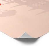 Red Sakura Kokeshi Doll - Japanse Geisha Poster (Hoek)