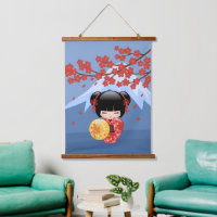 Red Sakura Kokeshi Doll - Stomme Japanse Geisha