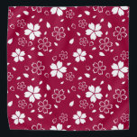 Red Sakura Pattern Bandana<br><div class="desc">Traditionele Japanse Sakura white cherry bloesem bloemen op rood.</div>