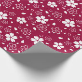 Red Sakura Pattern Cadeaupapier (Hoek)