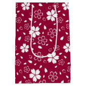 Red Sakura Pattern Medium Cadeauzakje (Achterkant)