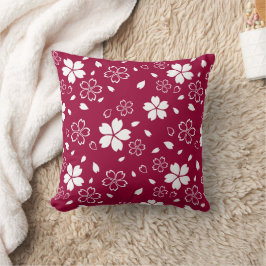 Red Sakura Pattern Sierkussen