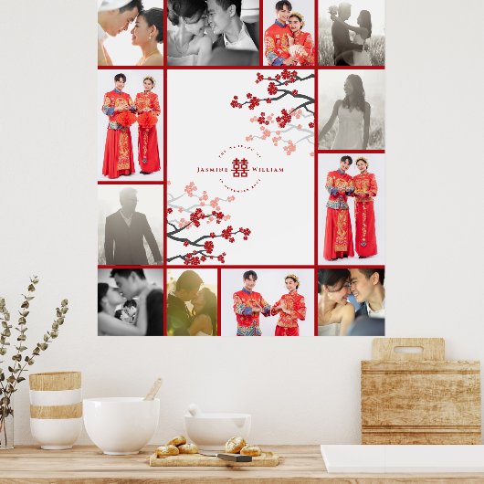 Red Sakuras & Double Happiness 2 Wedding Poster (Keuken)