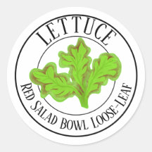 Red Salad Bowl Loose-Leaf Lettuce Garden Label
