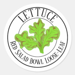 Red Salad Bowl Loose-Leaf Lettuce Garden Label