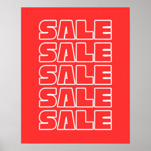 Red Sale Sign, Retail Store Signage, Boutique Poster