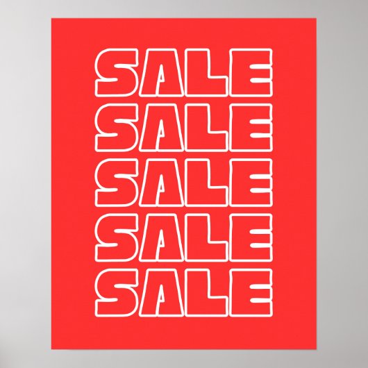 Red Sale Sign, Retail Store Signage, Boutique Poster (Voorkant)