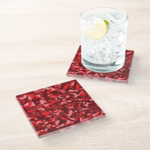 Red Salmon Camouflage Glazen Onderzetter
