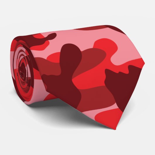 Red Salmon Camouflage Stropdas (Opgerold)