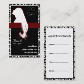 Red Salon visitekaartjes en afspraak Afsprakenkaartje (Voorkant / Achterkant)