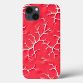 Red Salsa Branch Pattern iPhone Case (Achterkant)