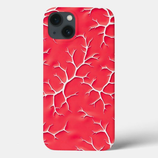 Red Salsa Branch Pattern iPhone Case (Achterkant)