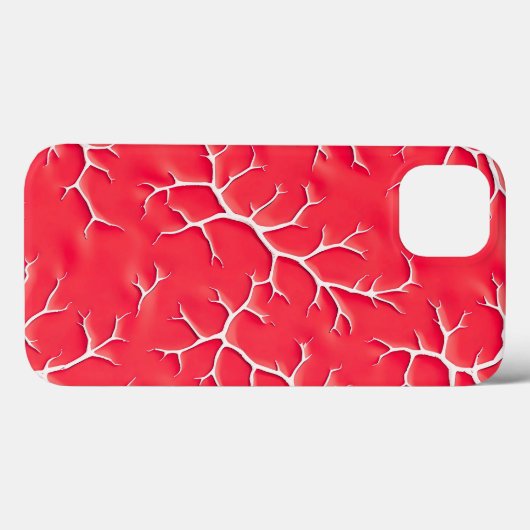 Red Salsa Branch Pattern iPhone Case (Achterkant (horizontaal))