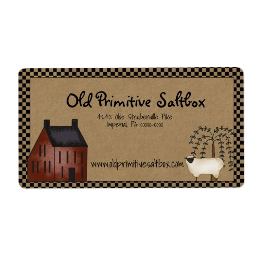 Red Saltbox House en Sheep Editable Shipping Label (Voorkant)