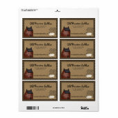 Red Saltbox House en Sheep Editable Shipping Label (Full Sheet)
