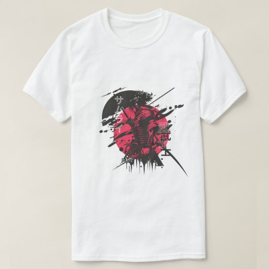 Red Samurai Warrior – Powerful Japanese Spirit Art T-shirt (Design voorkant)