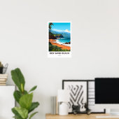 Red Sand Beach Hawaii Reisprint Poster (Thuiskantoor)