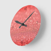 Red Sandy Glitter Ronde Klok (Hoek)