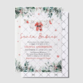 Red Santa Babies Twins Kerst Baby shower Vellum Uitnodigingen (Offset (Uitnodiging))