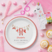 Red Santa Baby Baby Shower Papieren Bordje (Feest)