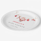 Red Santa Baby Baby Shower Papieren Bordje (Gekanteld)