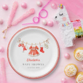 Red Santa Baby Baby Shower Papieren Bordje (Feest)