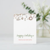 Red Santa Baby Bear Christmas Clothesline Aankondigingskaart (Staand voorkant)