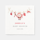 Red Santa Baby Christmas Baby Shower Napkins Servet (Voorkant)