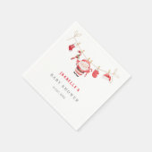 Red Santa Baby Christmas Baby Shower Napkins Servet (Hoek)
