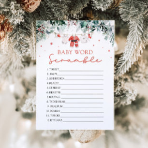 Red Santa Baby Christmas Baby Word Scramble Game Kaart