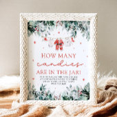 Red Santa Baby Raad eens hoeveel Snoepjes er Baby Poster