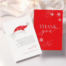 Red Santa Baby shower bedankkaart