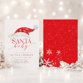 Red Santa Baby shower Invitation Kaart