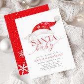 Red Santa Baby shower Invitation Kaart