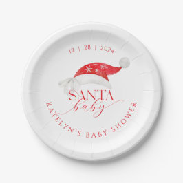 Red Santa Baby shower Papieren Bordje