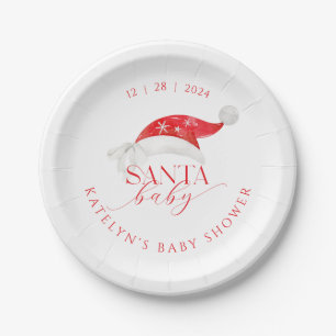 Red Santa Baby shower Papieren Bordje