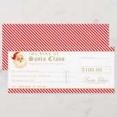 Red Santa Cheque Gift Voucher Card Kaart (Voorkant / Achterkant)