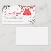 Red Santa Christmas Festive Baby Diaper Raffle Informatiekaartje (Voorkant / Achterkant)