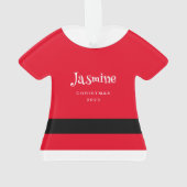 Red Santa Claus Coat Custom Kerstmis Ornament (achterkant)